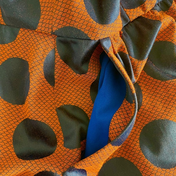 ANTHROPOLOGIE Maeve Dress Rokin Polka Dot Sleeveless Cross-Back Blue Orange Sz 4 - Picture 12 of 16